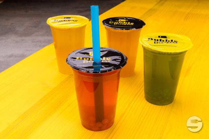 Green Apple Bubble Tea - Me. fried & roasted chicken