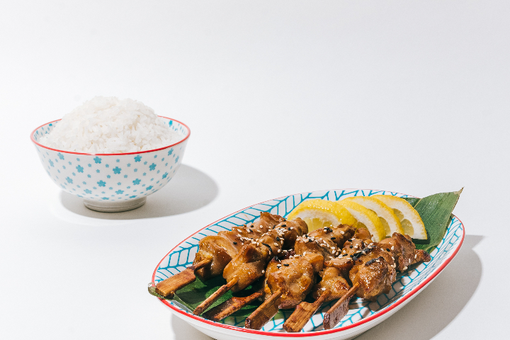 Chicken Yakitori Skewers with Teriyaki Sauce - Haiku Asian Cuisine & Sushi - Roche