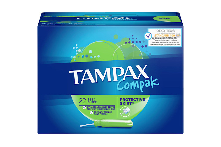 Compaque Tampon 100% Coton Super 22 pièces, TAMPAX 