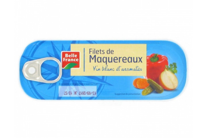 Filets de Maquereaux, Vin blanc et Aromates, BELLE FRANCE