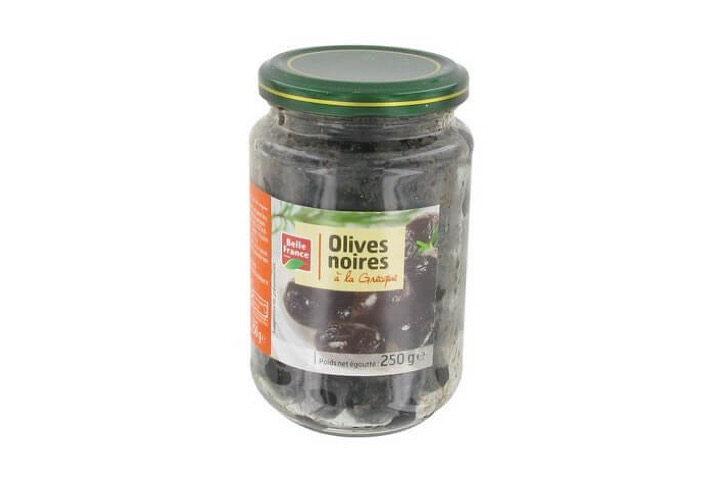 Olives Noires Entières Bocal 250g. BF