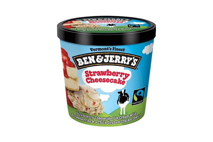 BEN & JERRY’S, STRAWBERRY CHEESECAKE 