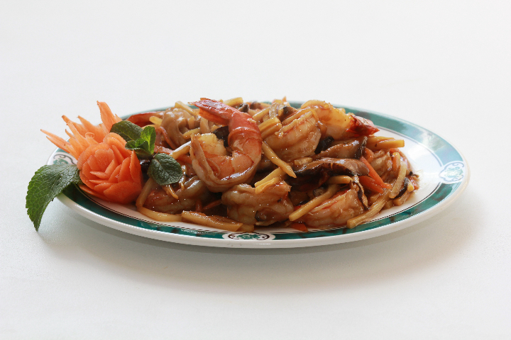 188. Shrimps with Mushrooms and Bamboo Sprouts - Isushi