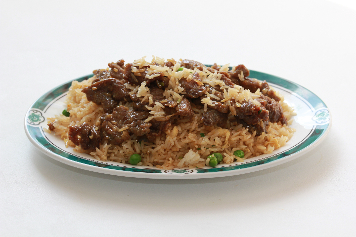 214. Stir-Fried Rice with Beef - Isushi