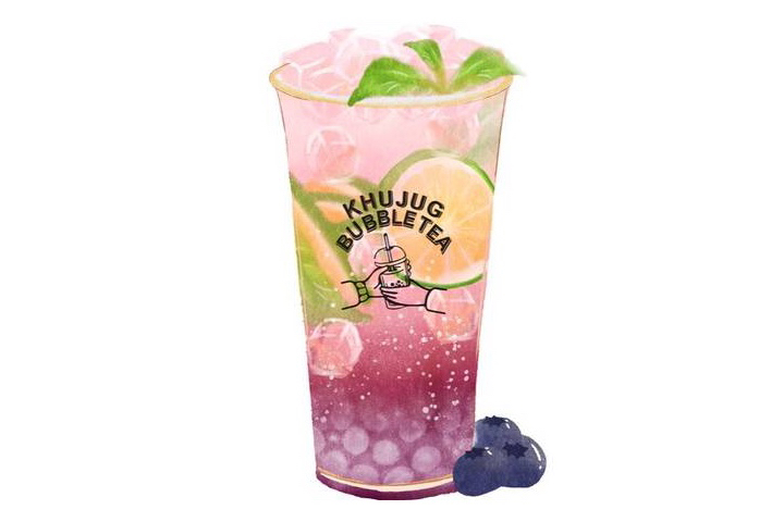 Blueberry Mojito Alcohol Free - Khujug Bubble Tea