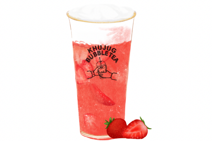 Snow Topping Strawberry - Khujug Bubble Tea