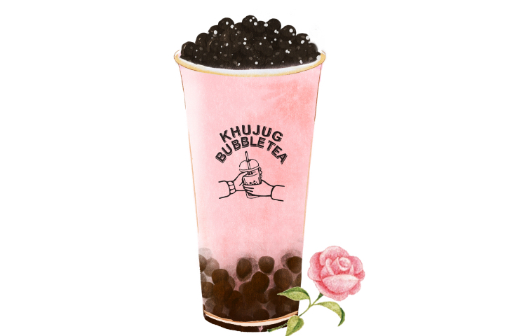 Rose milk tea - Khujug Bubble Tea