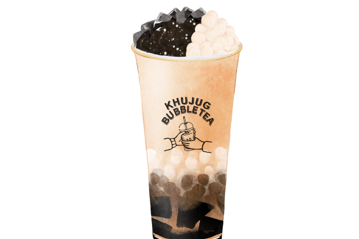 Milk tea with tapioca, Han Tien and crystal bobas - Khujug Bubble Tea