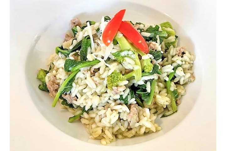 RISOTTO with cima di rapa, salsiccia - Summer Pop-Up Healthy-Food-Atelier
