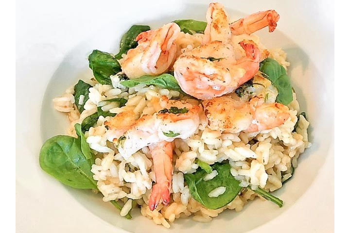 RISOTTO with fried black tiger shrimps - Summer Pop-Up Healthy-Food-Atelier