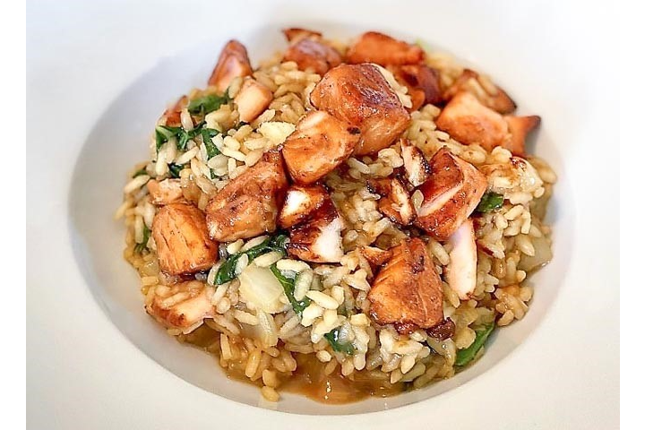 Risotto mit gebratenem Lachsfilet - Special Pop-Up Healthy-Food-Atelier