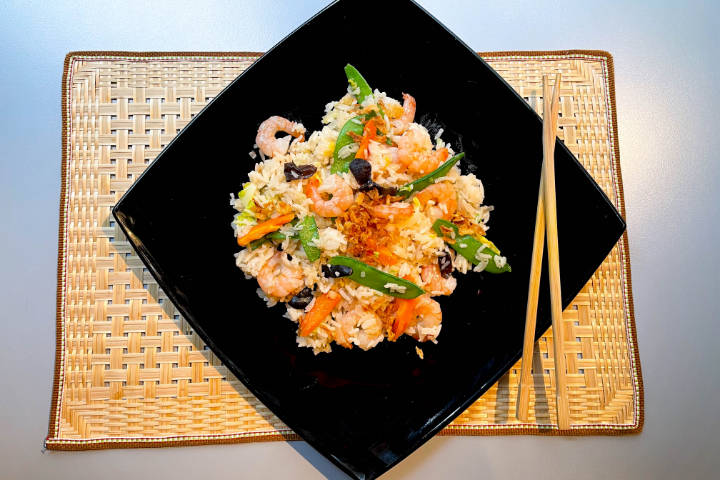 Stir-Fried Rice with Shrimps - Le P'tit Exo