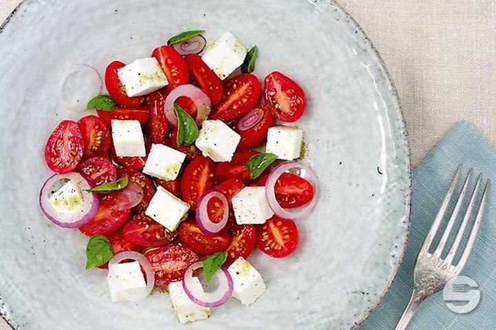 Tomato Salad Serac Red Onions - Café du Levant