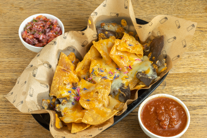 Tortilla Chips with Cheese and Salsa - Burrito Bandito Bern