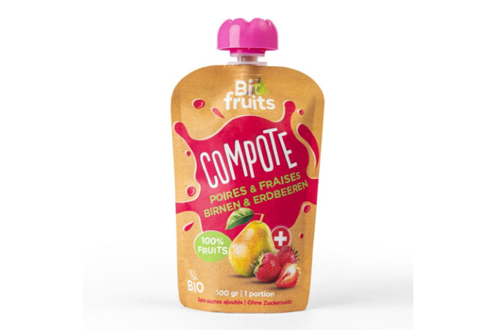 Compote Bio poires - fraises - Mon épicerie