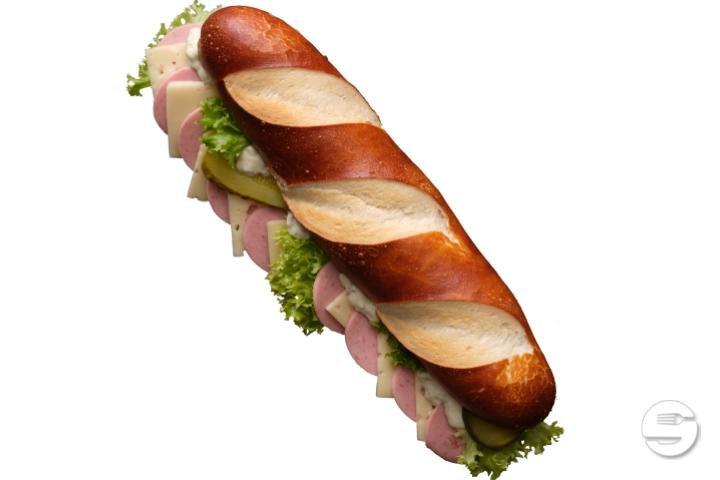 Lettuce Sausage and Cheese Baguette - Brezelkönig ZH Glattzentrum