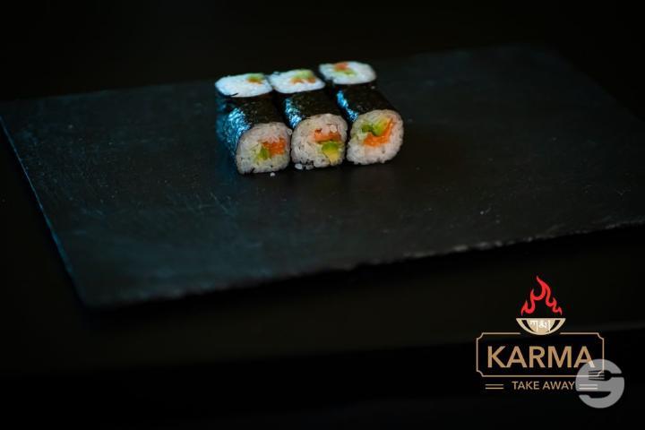 Lachs Avocado Maki (Reis mit Lachs und Avocado)6Stk - Karma Take Away