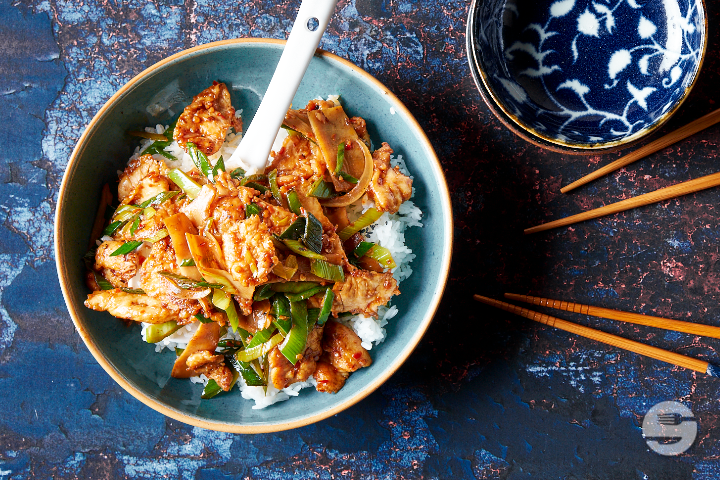 721. Chicken Meat Fried in a Black Bean Sauce Chinese Style - Lemon Grass
