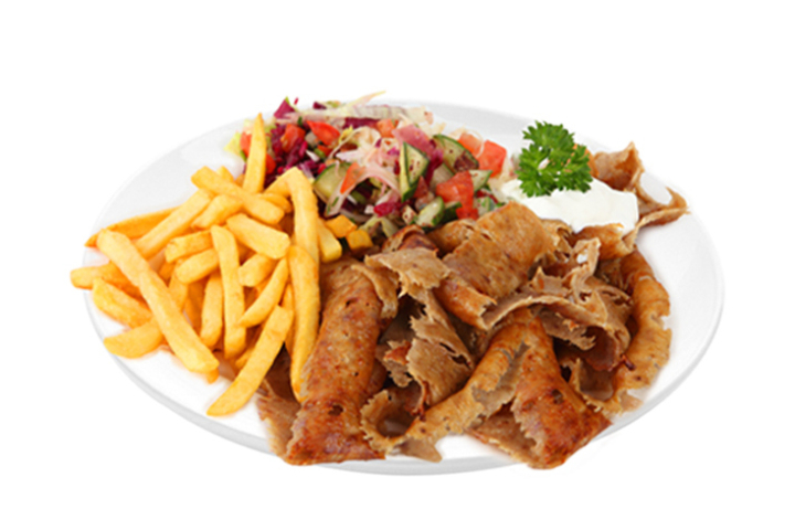 Kebap Teller mit Pommes und Salat - Nan Take Away Restaurant