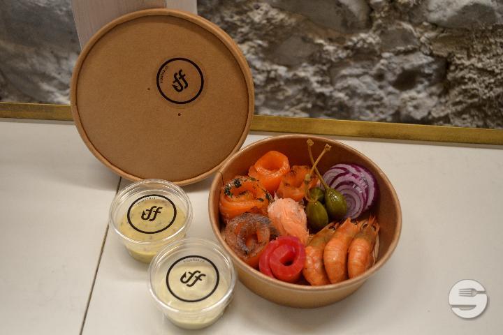 Salmon variation 100g with smoked shrimps - Frisk Fisk