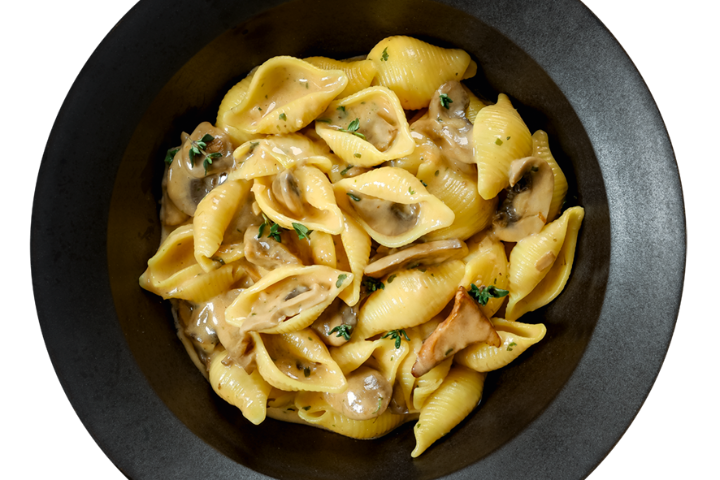 Conchiglie ai funghi aux truffe (Conchiglie aux champignons et truffe) - Blaqk Pizza