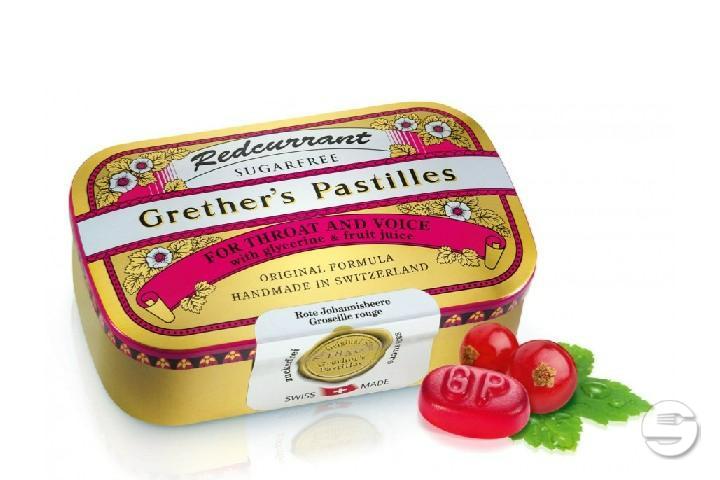 GRETHERS Redcurrant Pastillen ohne Zucker Ds 110 g - Apotheke TopPharm Europaallee