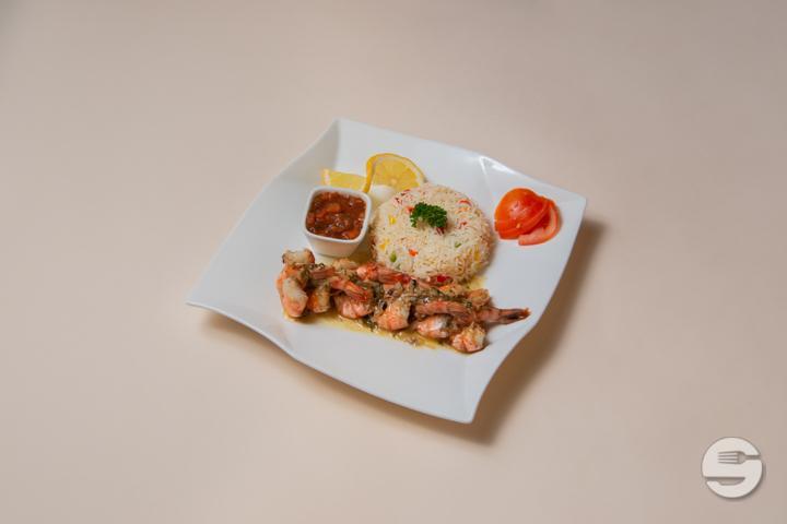 Giant prawns with lemon sauce - Restaurant Mahnaz