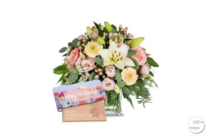 Bouquet with Chocolate Bar - Simeoni Fleurs