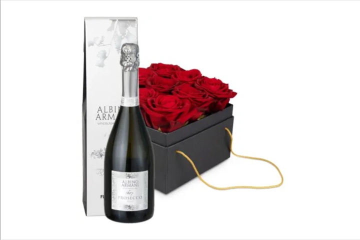 Boîte à fleurs Paris avec Prosecco Armani (75cl)