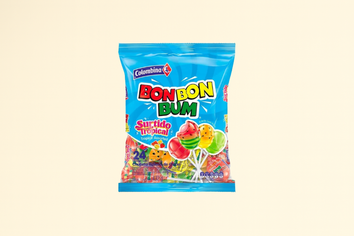 Bon Bon Bum Tropical Splash Lollipops – 480g Assorted Bag