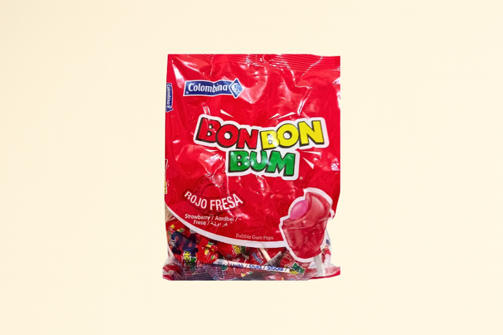 Bon Bon Bum Strawberry Lollipops bag 480g 