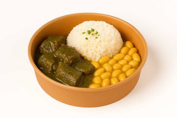 Seco de bœuf avec riz et haricots canari