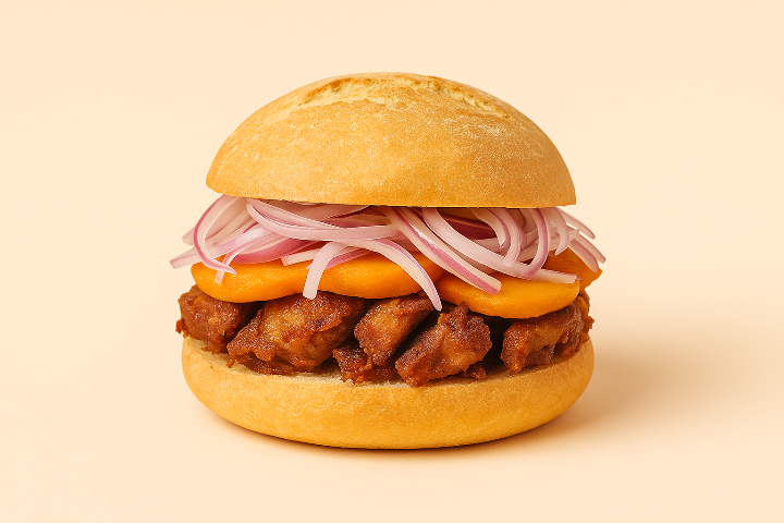 Peruvian pork sandwich - Pan con Chicharrón