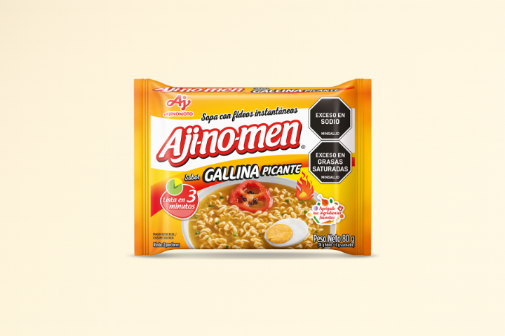 Soupe instantanée – Aji-no-men saveur poule  épicée (gallina)