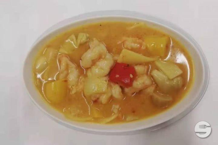 533. Crevettes au Curry Jaune - Chef Lin