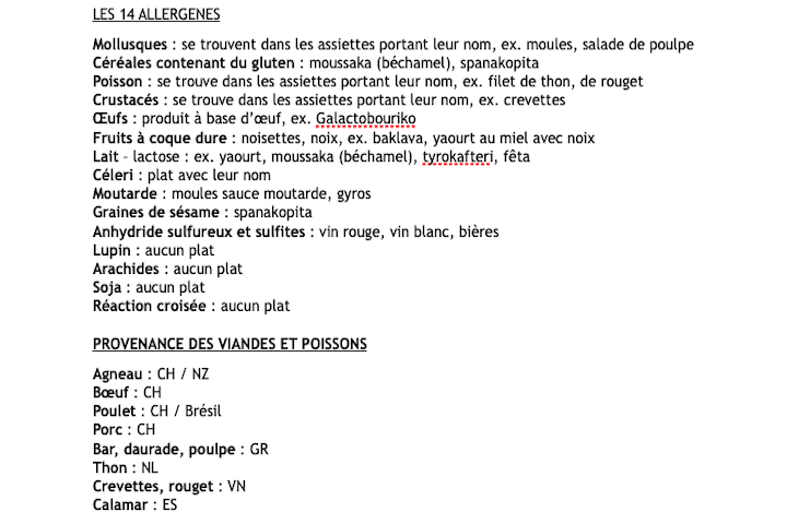 Meat Origins & Allergens - Idées Crétoises