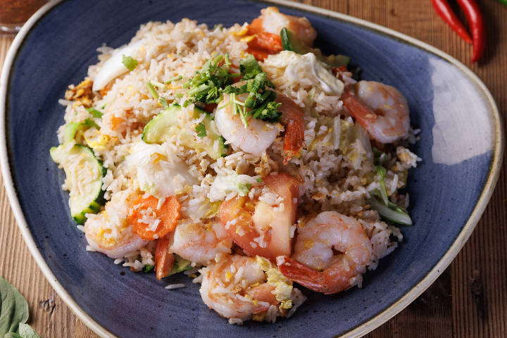 168. Riz Sauté aux Légumes et Crevettes - Manira Wokshop