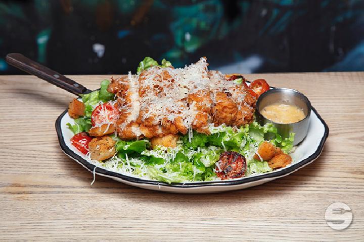 Crispy Chicken Caesar Salad - Black Tap - Craft Burgers & Beer