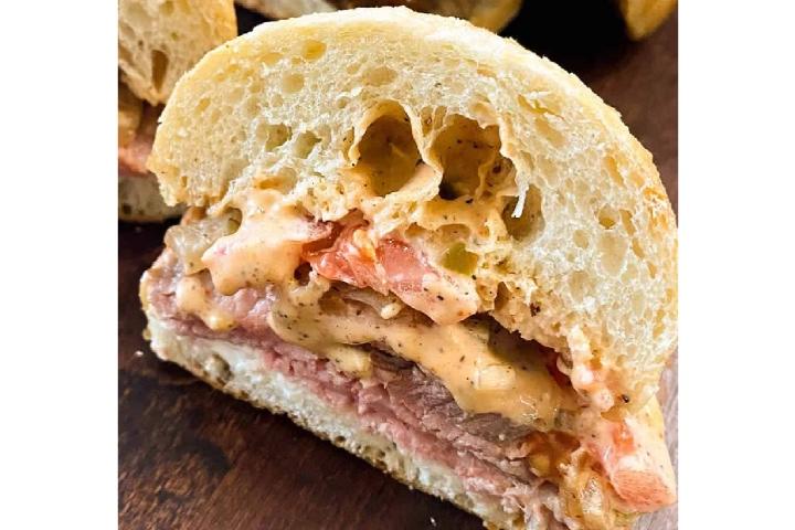 Yummy toasted Ciabatta Pastrami - Yummy!Express