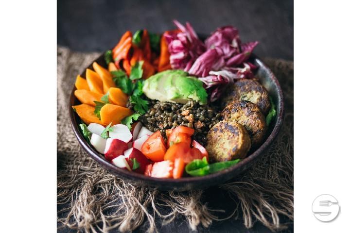 Salat Bowl with 3 pieces Vegi Burgern - Yummy!Express Fusion