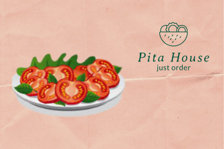 Tomatensalat mit Zwiebeln an Hausdressing - Pita House