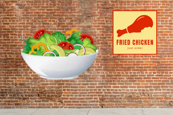Gemischter Salat an Hausdressing - Fried Chicken