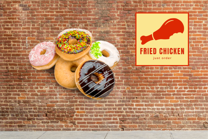 Donuts Box (Vanille, Erdbeere, Schokolade) - Fried Chicken