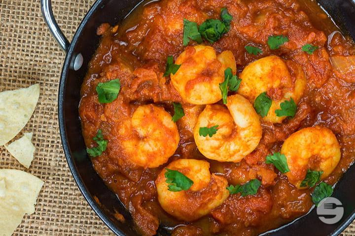 Shelled Shrimps Vindaloo Curry - Restaurant Mahi