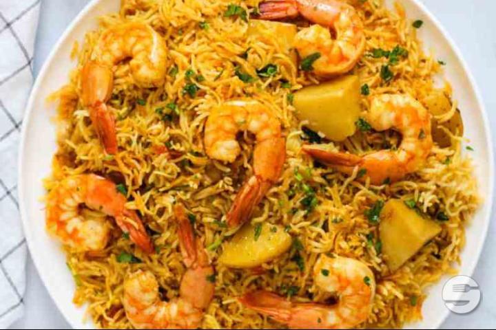 Shelled Prawns Biryani - Restaurant Mahi
