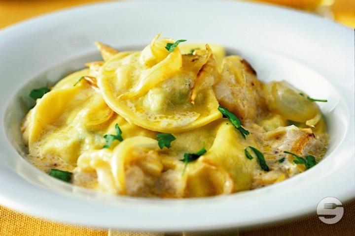 Raviolacci con Branzino al Profumo di Agrumi - Forbici