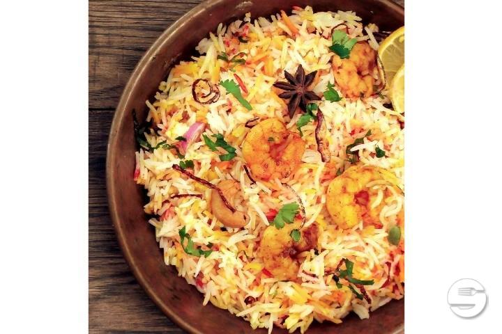 504. Shrimps Biryani & Raita - Singh Restaurant
