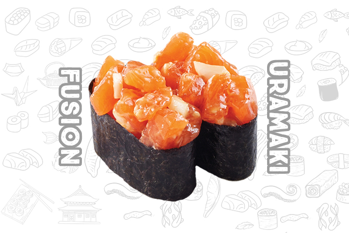 N7 Spicy Salmon Tatare (2 Pieces) - Fusion Uramaki