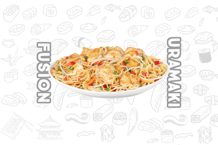 EC-AS8 Shrimp Yakisoba - Fusion Uramaki