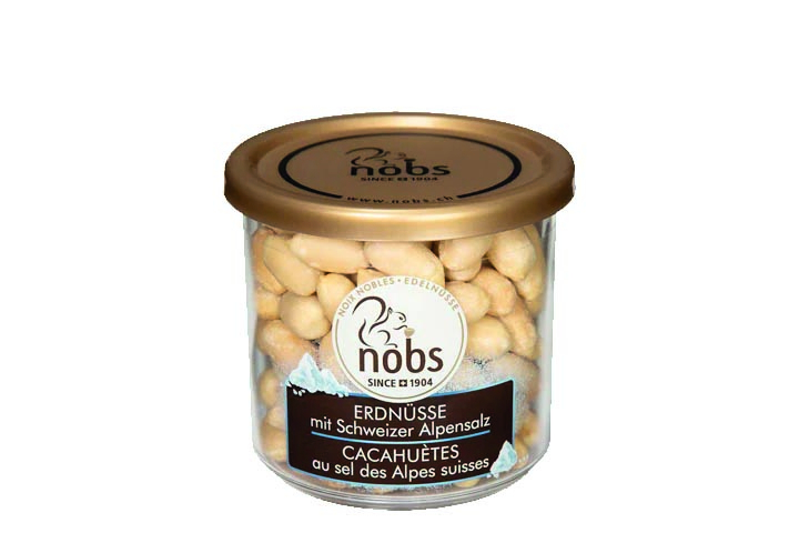 Cacahuètes au sel des Alpes Suisses - Nobs 130g - Mon Apéro